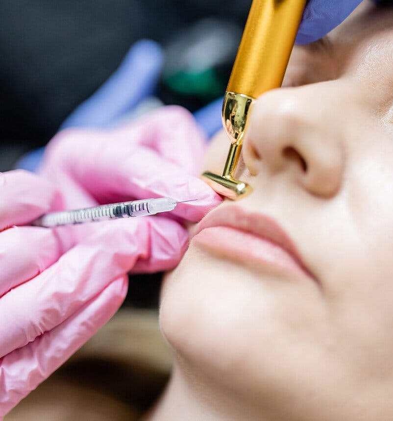 woman getting injectable treatment