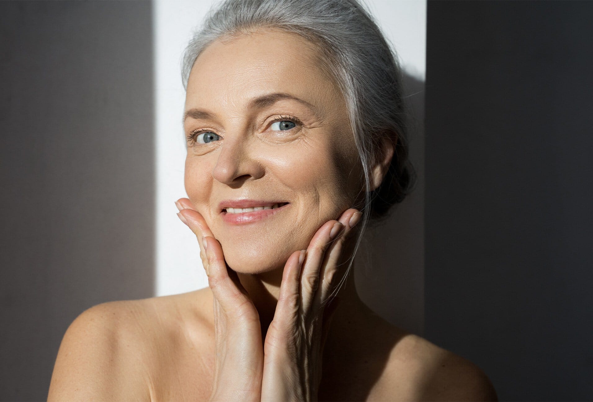 there is a woman with a white shirt posing for a picture